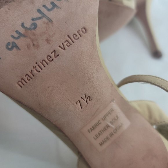 Martinez Valero Womens Beige Open Toe Stiletto Heel Ankle Strap Sandals Size 7.5 - Picture 10 of 13
